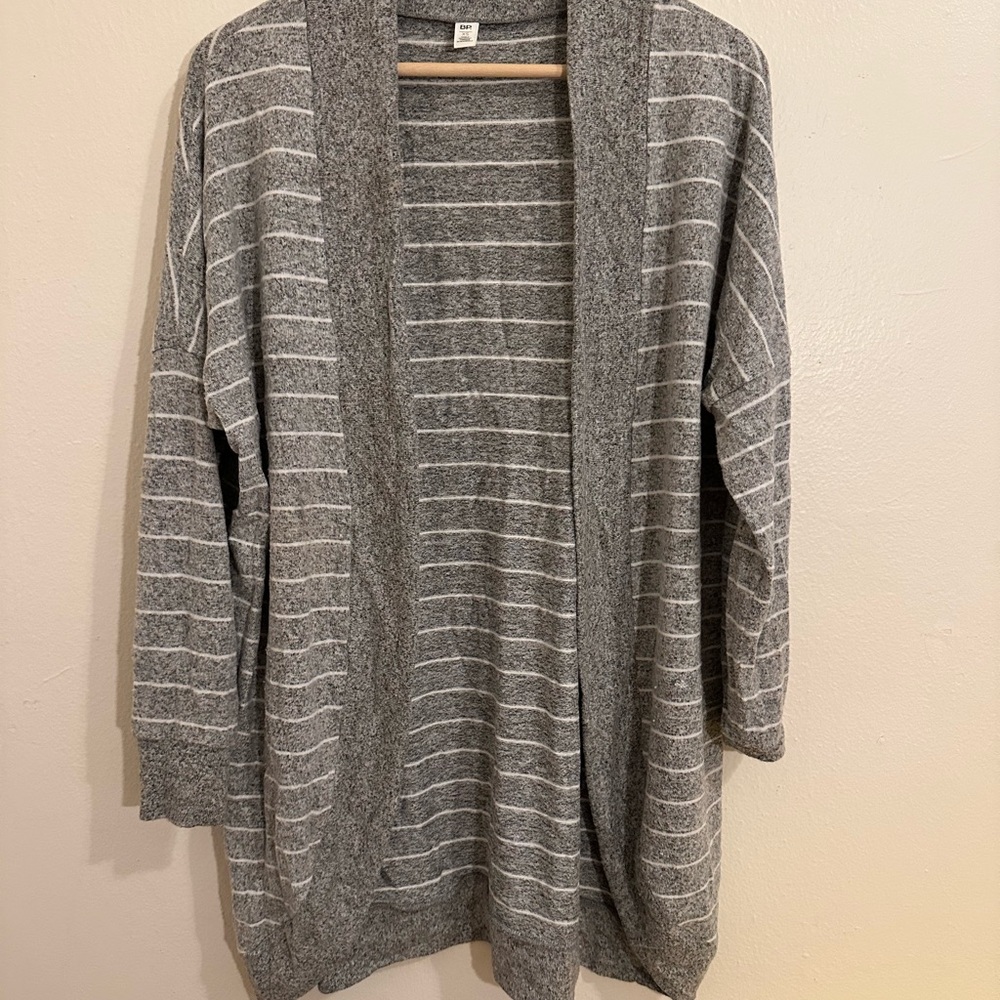 BP. Gray Striped Cardigan